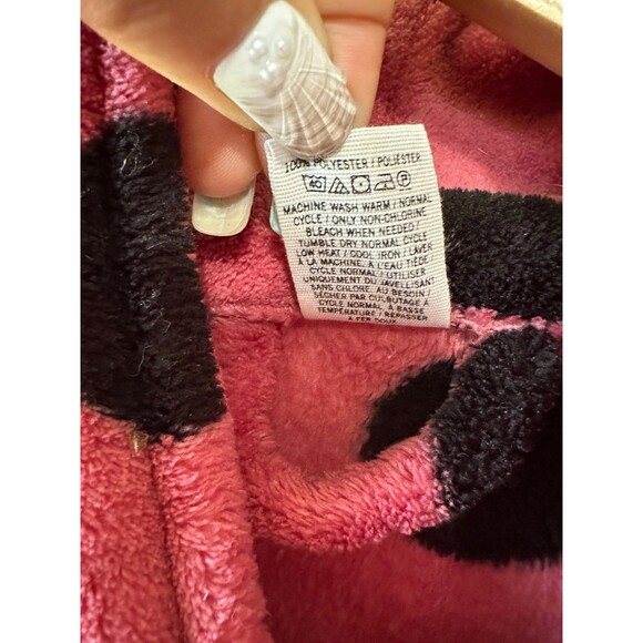 Victoria's Secret PINK Sleepwear Polka Dot Tie Belt Plush Fleece Short Robe XS/S - Picture 5 of 5